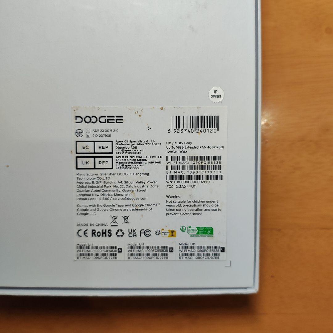 DOOGEE U11 タブレット 11インチ