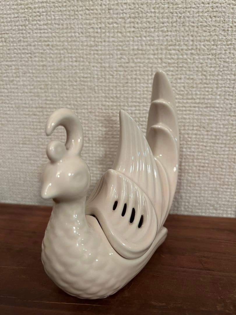【香炉】太白透彫鳳凰型香炉