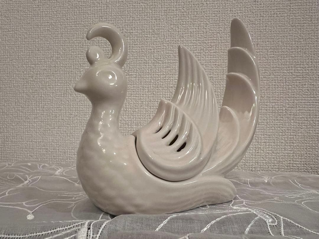 【香炉】太白透彫鳳凰型香炉