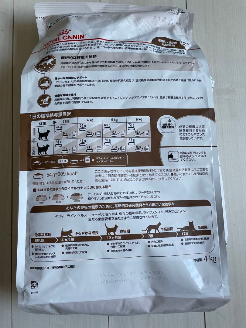 kureaiロイヤルカナン　高齢猫用　エイジング12歳以上　 4kg