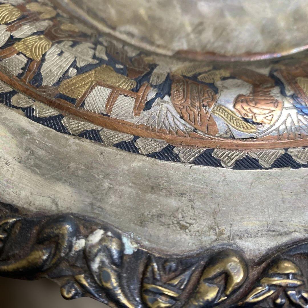【希少⭐︎アンティーク】古代エジプト風 クレオパトラ装飾皿　壁掛け　2枚　金属製