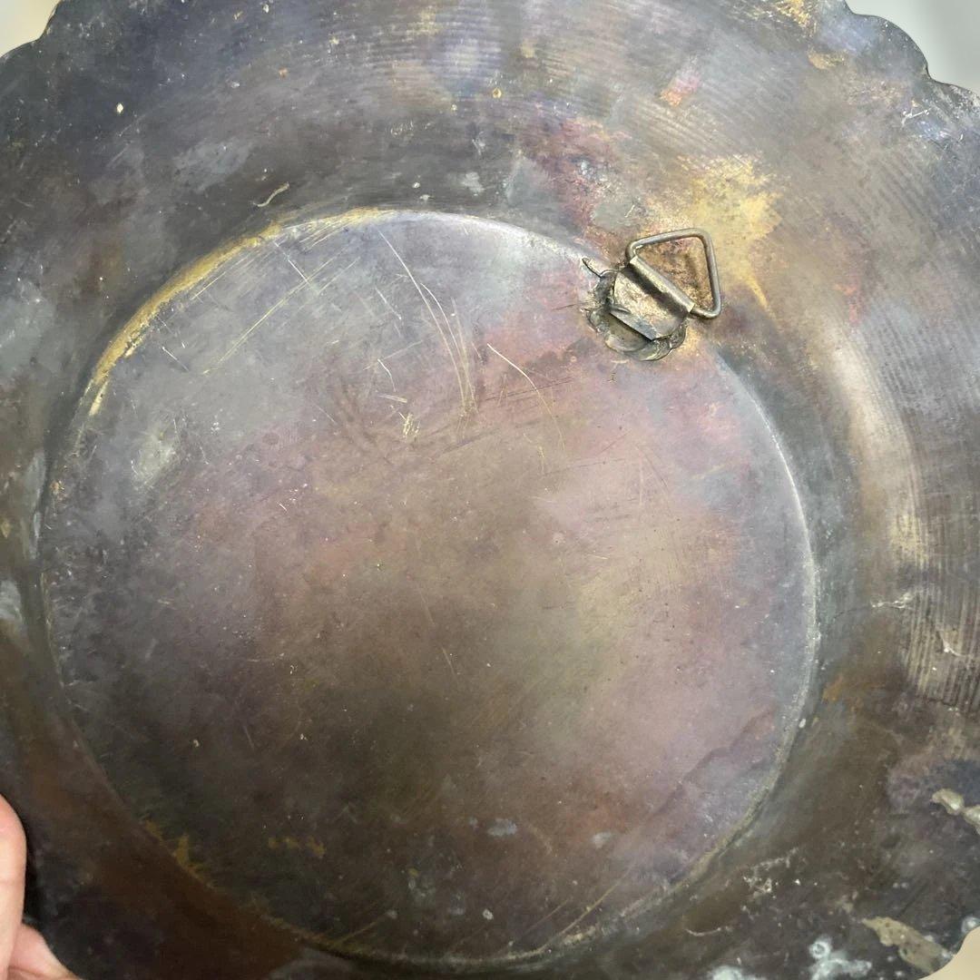 【希少⭐︎アンティーク】古代エジプト風 クレオパトラ装飾皿　壁掛け　2枚　金属製