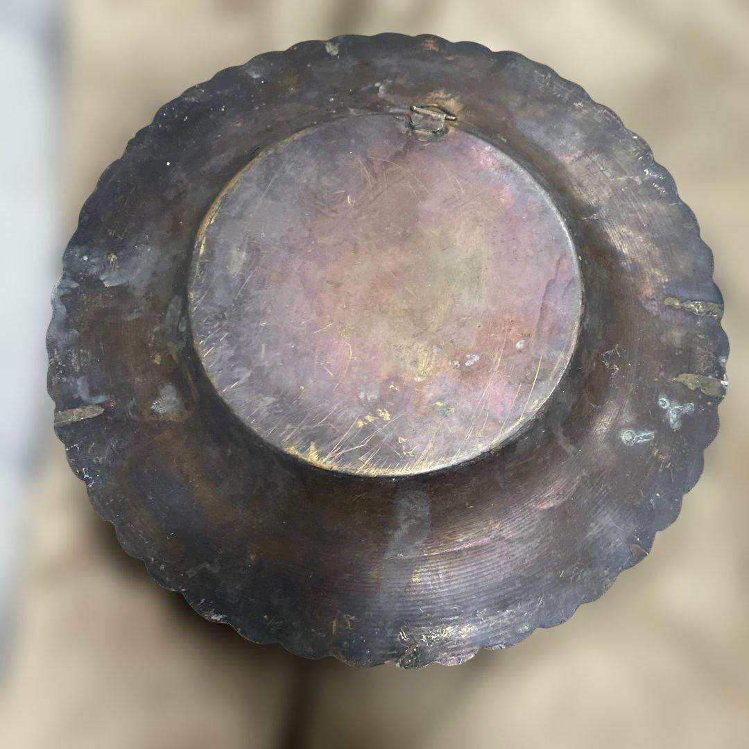 【希少⭐︎アンティーク】古代エジプト風 クレオパトラ装飾皿　壁掛け　2枚　金属製