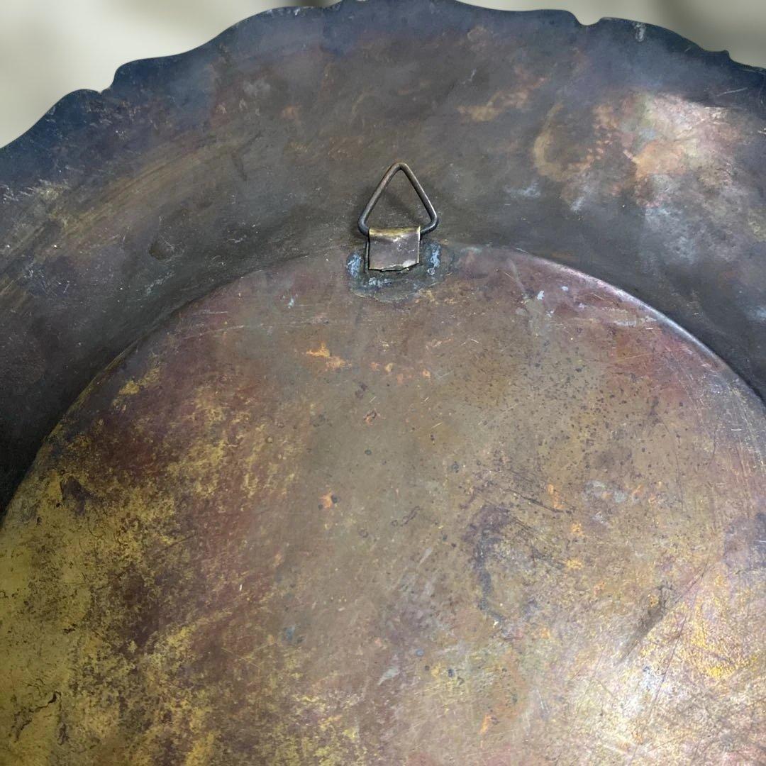 【希少⭐︎アンティーク】古代エジプト風 クレオパトラ装飾皿　壁掛け　2枚　金属製