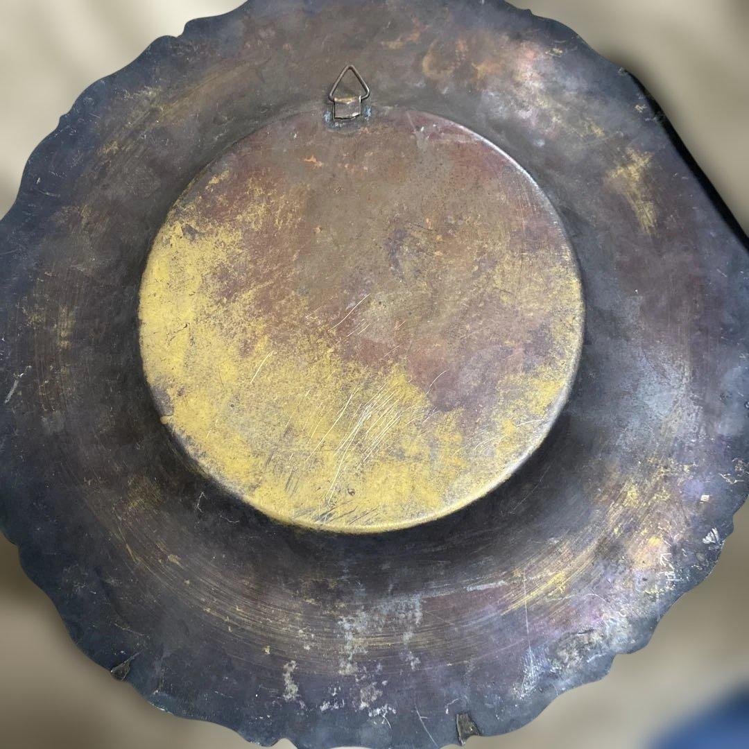 【希少⭐︎アンティーク】古代エジプト風 クレオパトラ装飾皿　壁掛け　2枚　金属製