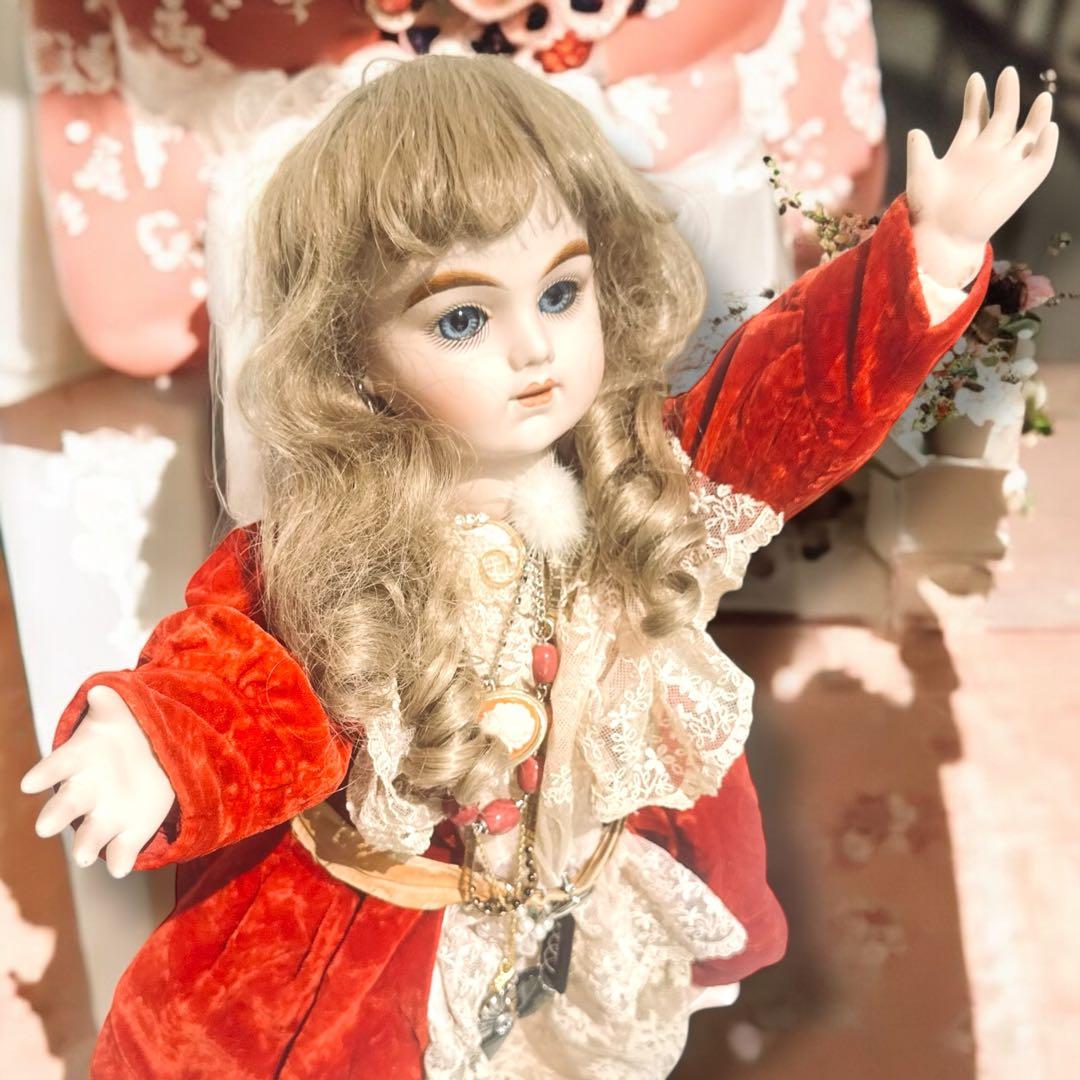 ぽてうさ ビスクドール ブリュジュン リプロ 英国風ドレス ボネ カメオ