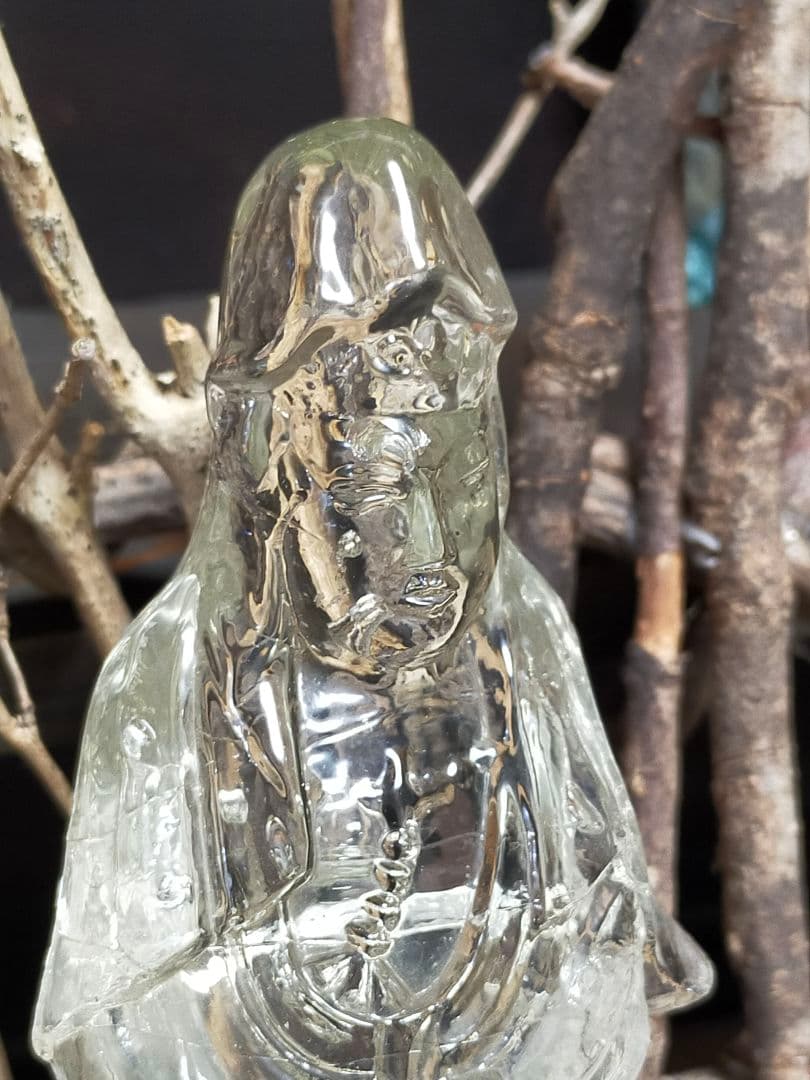 ♥　珍品　♥硝石製♥　観音像　♥３５９ｇ　観音様　観音菩薩　仏像　骨董　水晶風