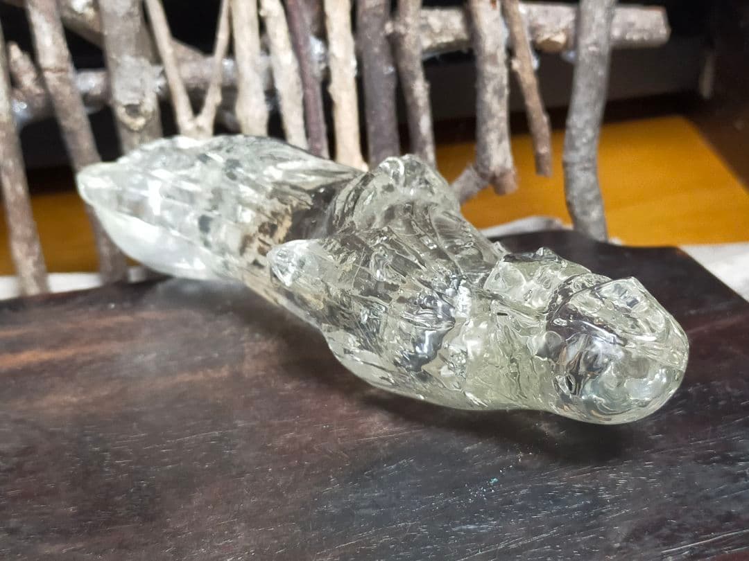 ♥　珍品　♥硝石製♥　観音像　♥３５９ｇ　観音様　観音菩薩　仏像　骨董　水晶風
