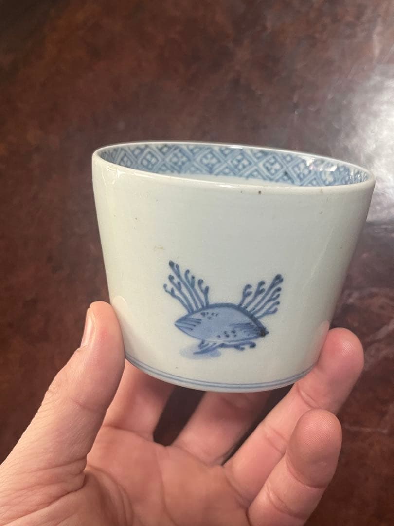 古伊万里　無傷完品　海底　貝　海藻　そば猪口　蕎麦猪口　そばちょこ　コレクション