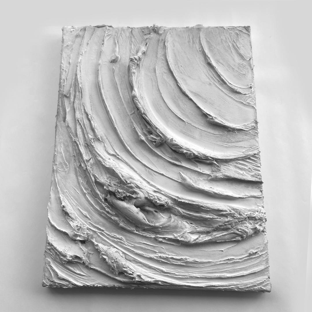 テクスチャーアート｜F4 抽象画　絵画　現代アート　ストリートアート　パネル　白