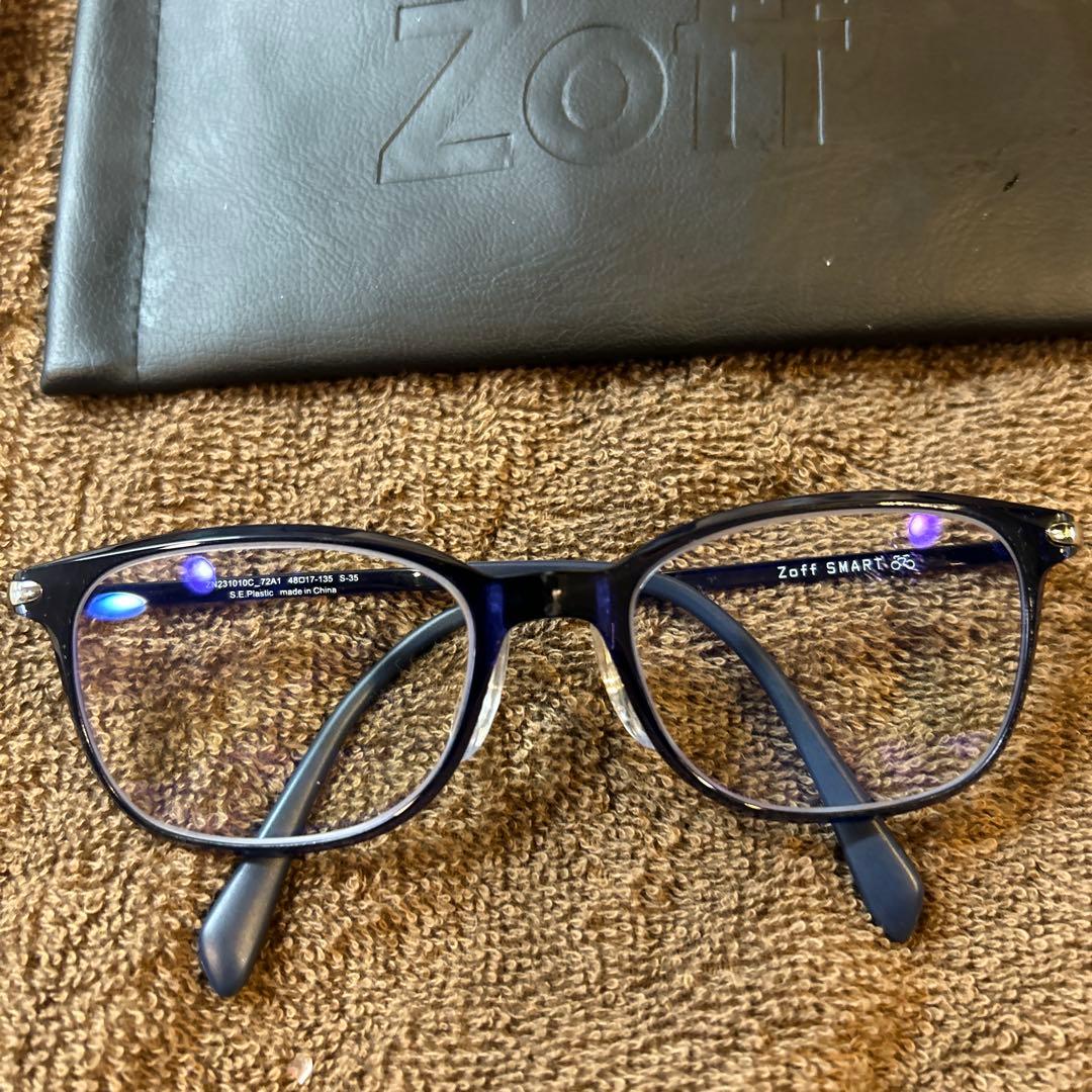 Zoff ゾフ　メガネ　子供用　ブルー　保証証あり　フレーム
