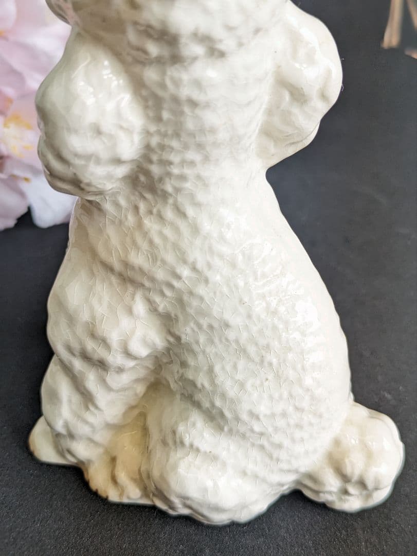 イギリスアンティーク シルバック SILVAC 陶器 犬置き物 プードル