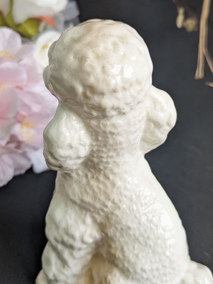 イギリスアンティーク シルバック SILVAC 陶器 犬置き物 プードル