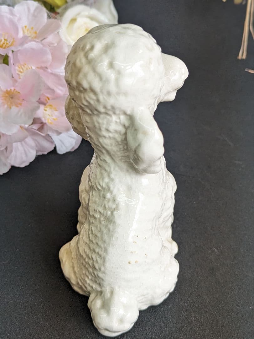 イギリスアンティーク シルバック SILVAC 陶器 犬置き物 プードル