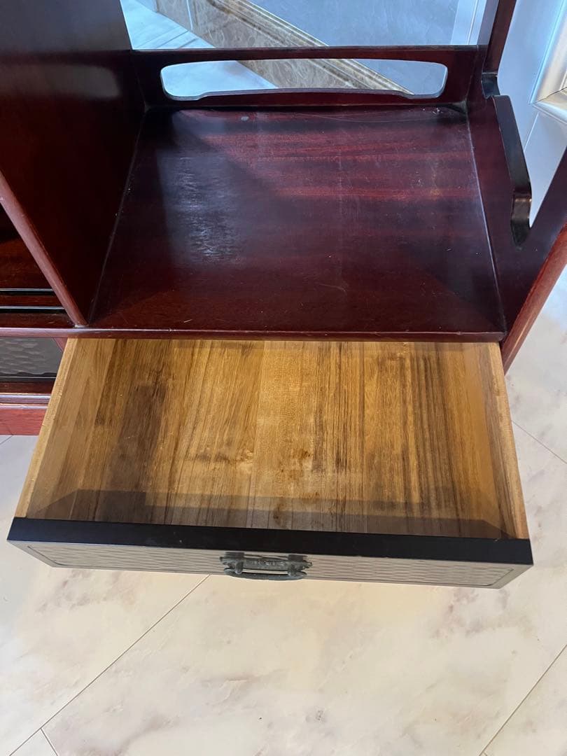 鎌倉彫　茶箪笥　飾り棚　アンティーク家具　茶道具　美品