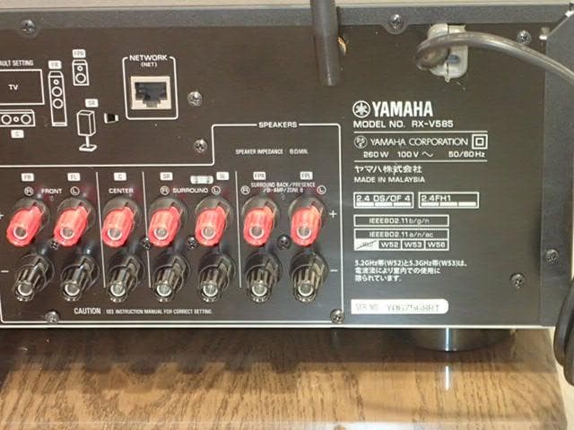 YAMAHA　AVアンプ　RX-V585　リモコン無し・スマホアプリで快適・美品