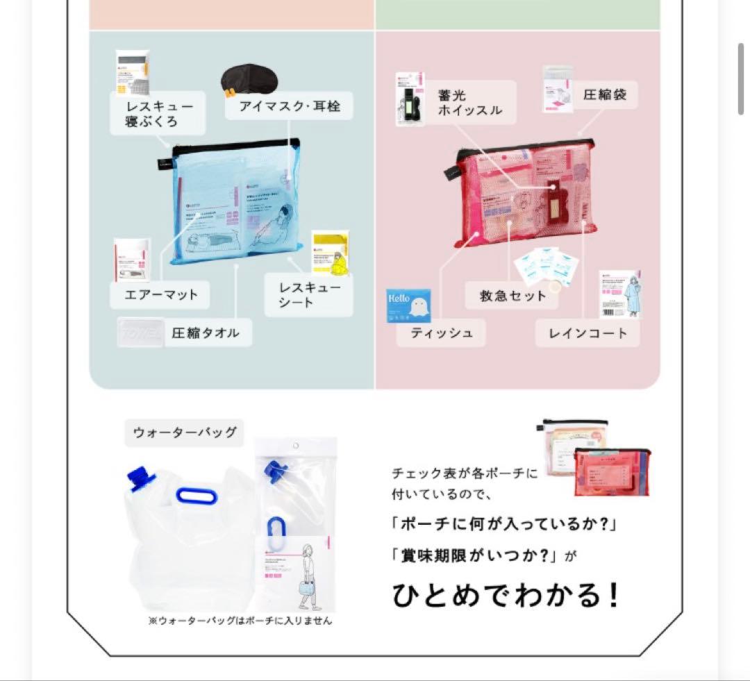 ラピタ 防災セットSHELTERプレミアム 2人用 65点 防災リュック 黒