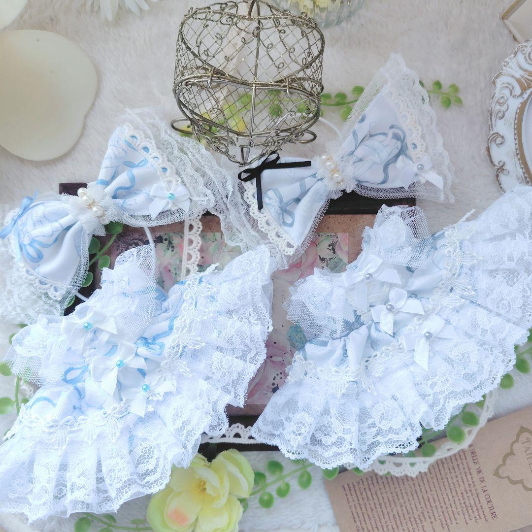 【色違いコーデ】ロリータリボン　ドレス　１２cm　ぬい服 いつぬい