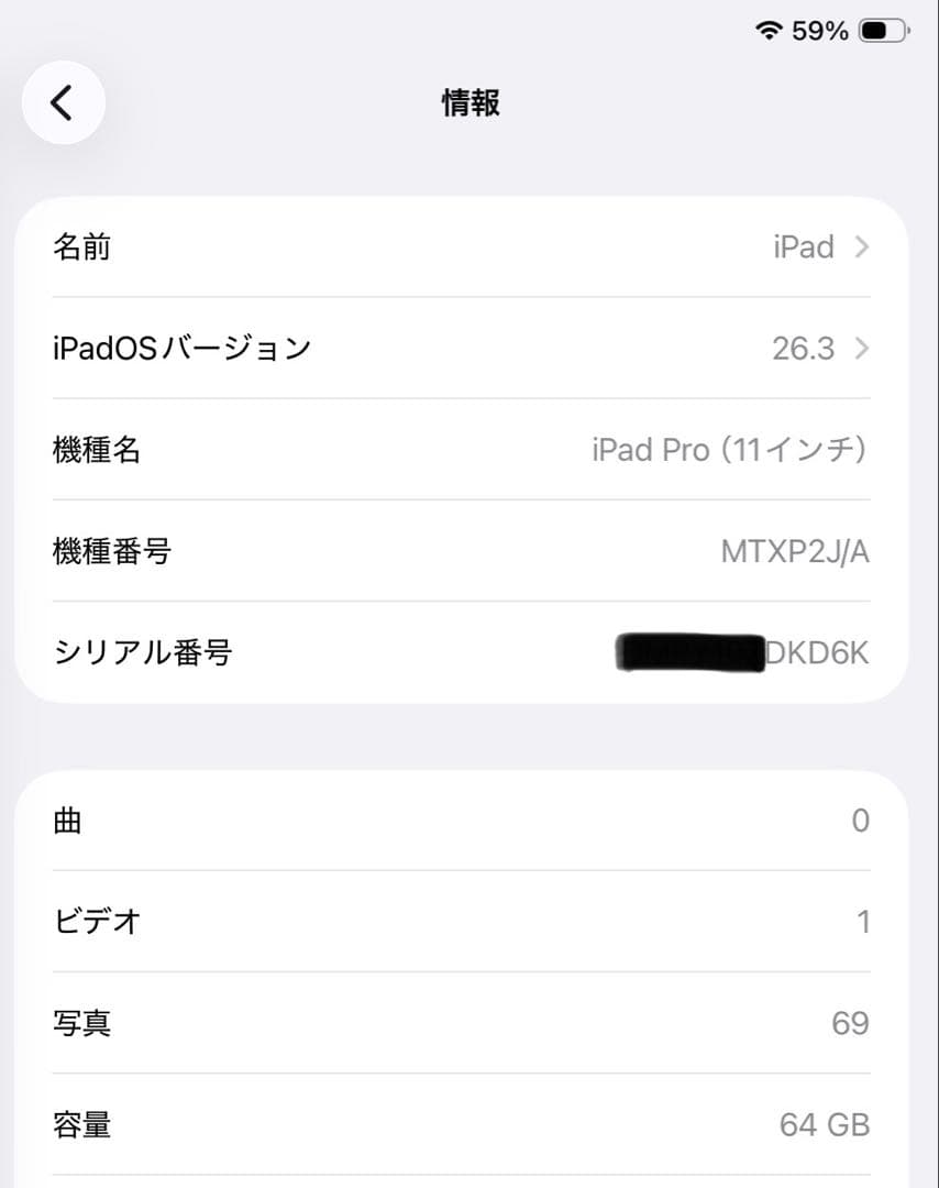 Apple iPad Pro 11インチ 初代 64GB Wi-Fiモデル