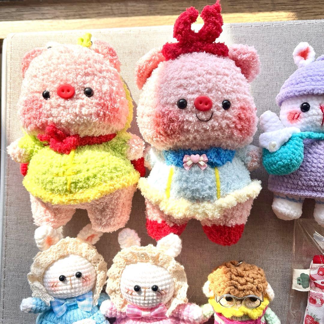 ハンドメイド作家 あみぐるみ コースター ポーチ まとめ売り 10点セット