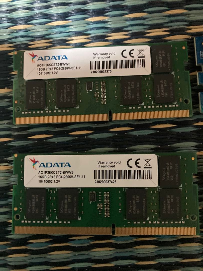 ADATA 16GB DDR4 メモリー 2枚セット