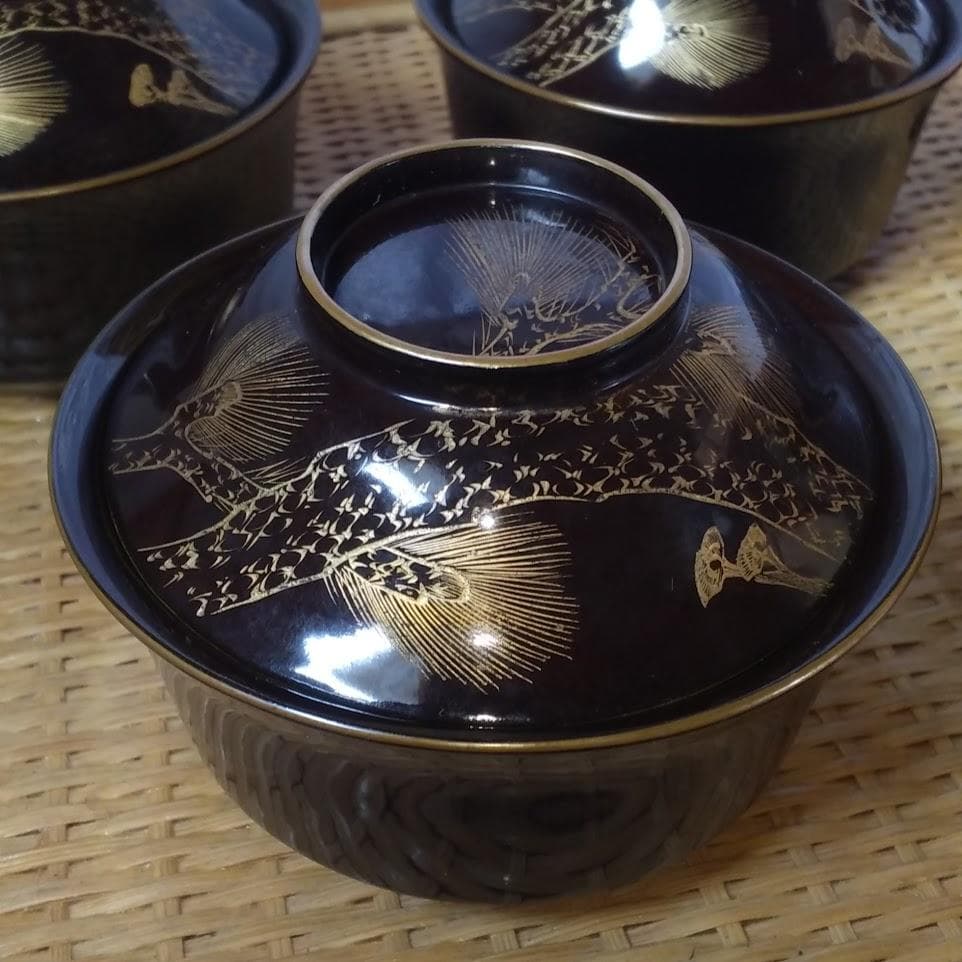 輪島塗　漆器(5客)　木製