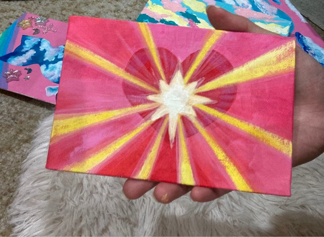 ハートと星のアート作品