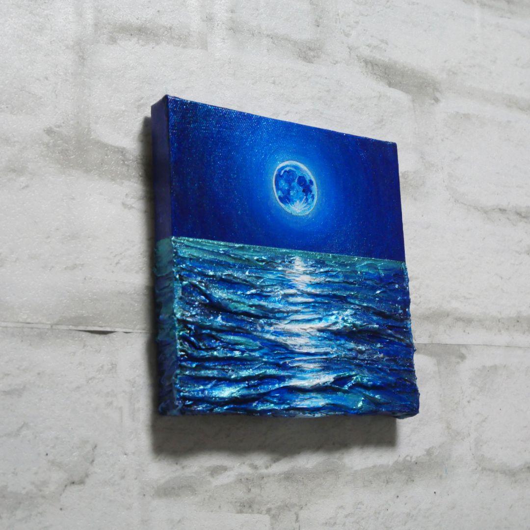油絵 油彩 油彩画 絵 絵画 アートパネル【スーパーブルームーン 】