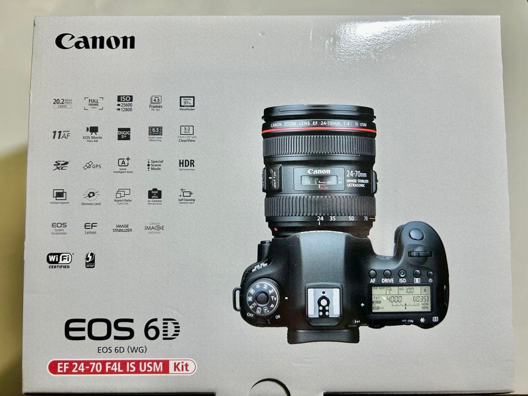 【Canon】 EOS 6D ボディ 箱付/ バッテリーグリップ BG-E13