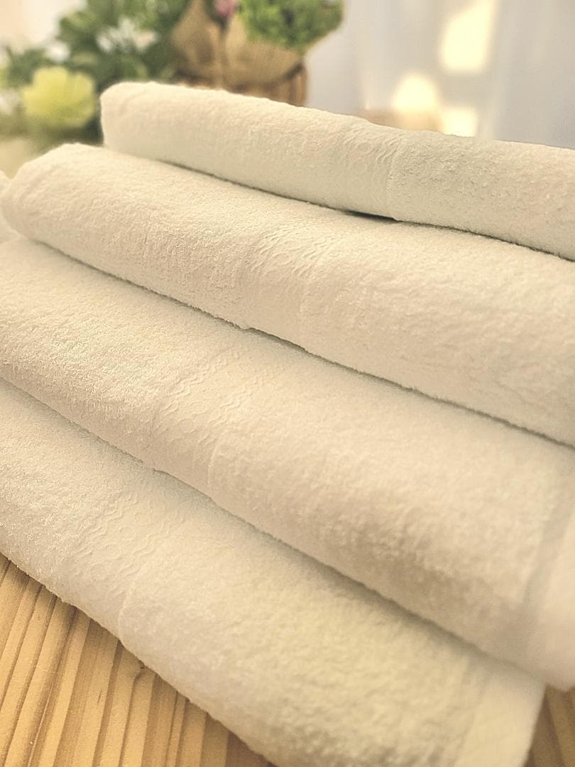 泉州タオル 高級綿糸ホワイトバスタオルセット4枚入 まとめ売り タオル新品