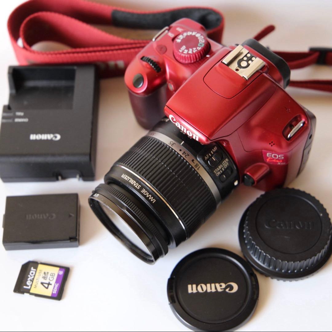 Canon EOS Kiss X50一眼レフカメラ RED