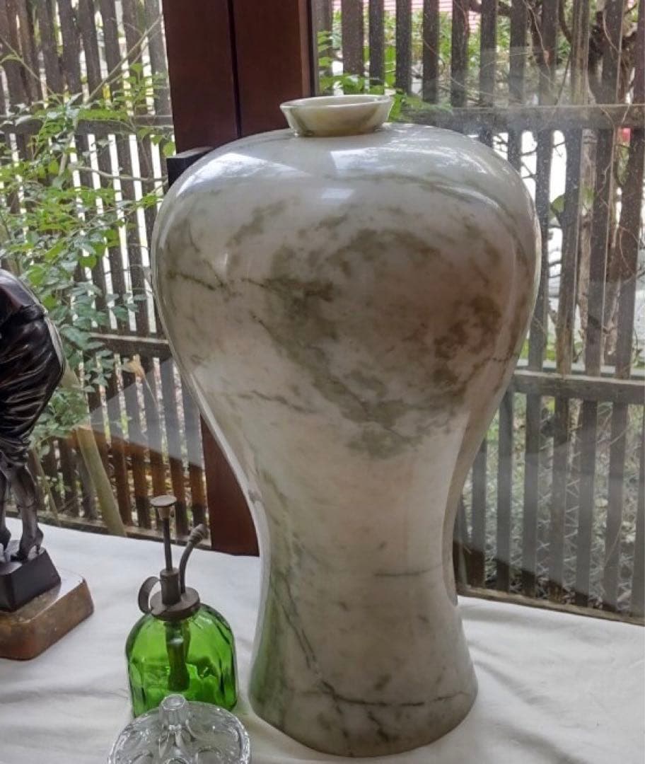 【高麗大理石壺 】花瓶 花器 フラワーベース