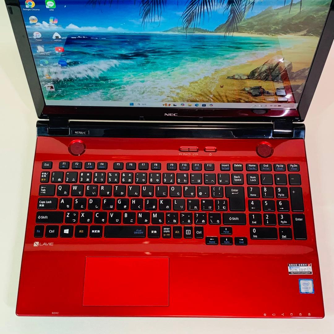Core i7✨6世代✨SSD1TB✨16GB✨オフィス✨赤✨ノートパソコン