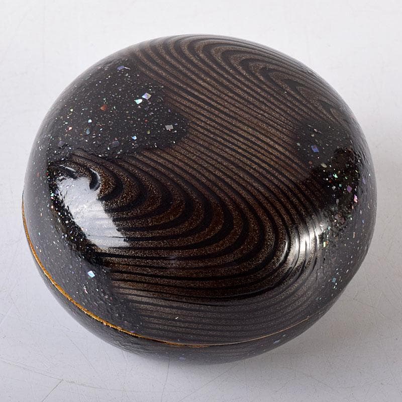 茶道具　黒漆　螺鈿装飾　流水蒔絵　香合　時代箱　V　8171