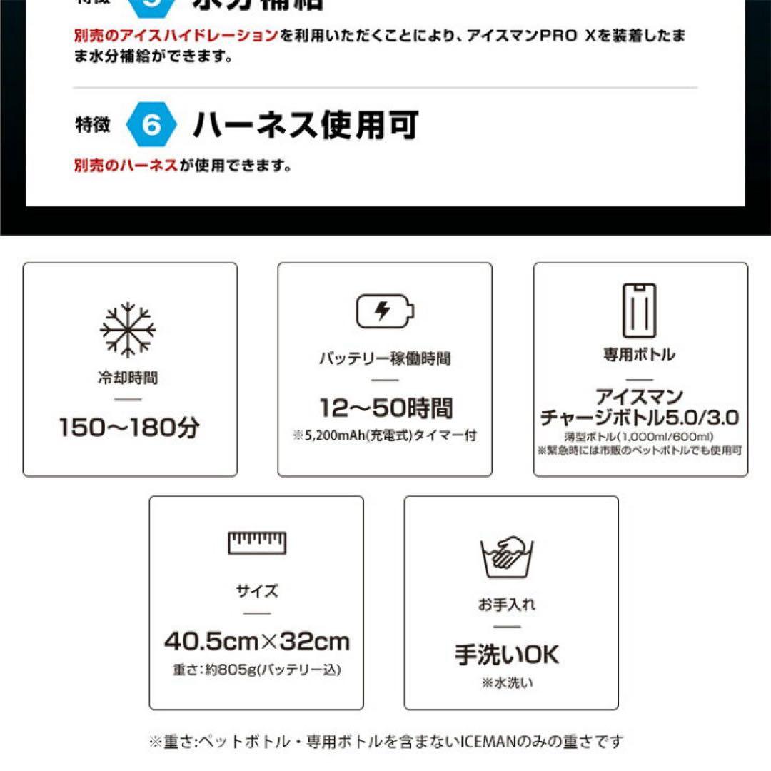 ICEMAN PRO X クールベスト ブラック　この夏の暑さ対策に最適‼️