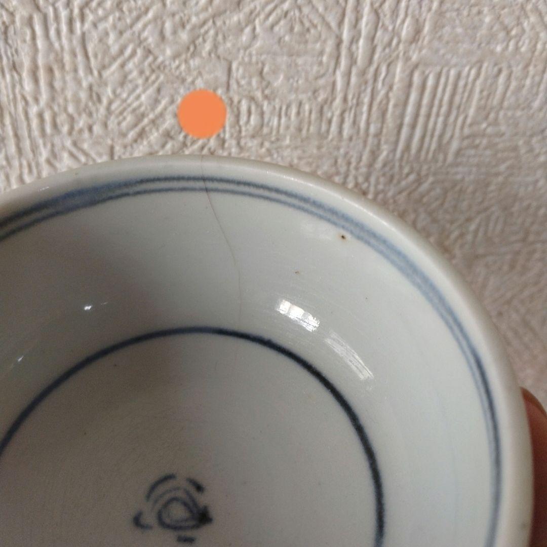 古伊万里染付薄羽蜉蝣文りん茶碗江戸幕末蕎麦猪口
