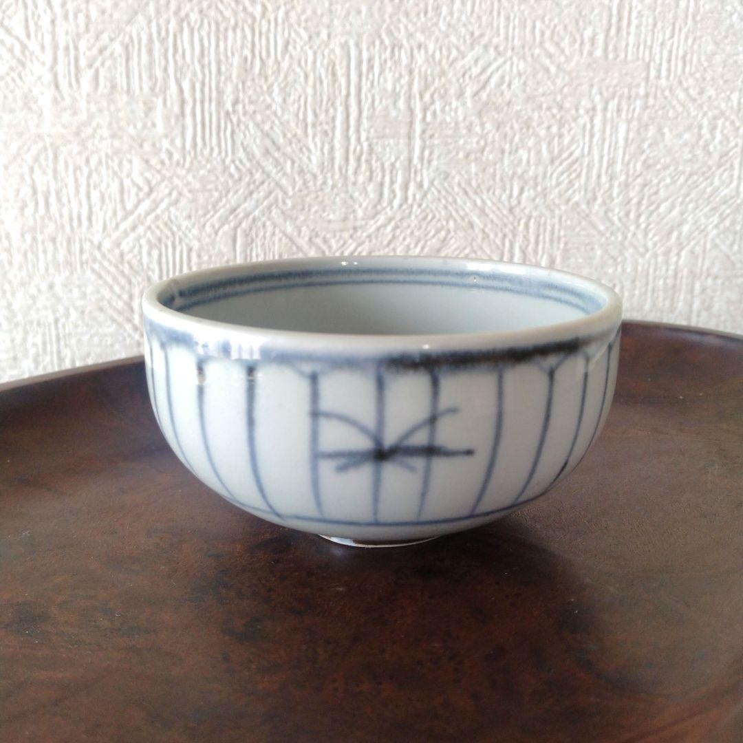古伊万里染付薄羽蜉蝣文りん茶碗江戸幕末蕎麦猪口