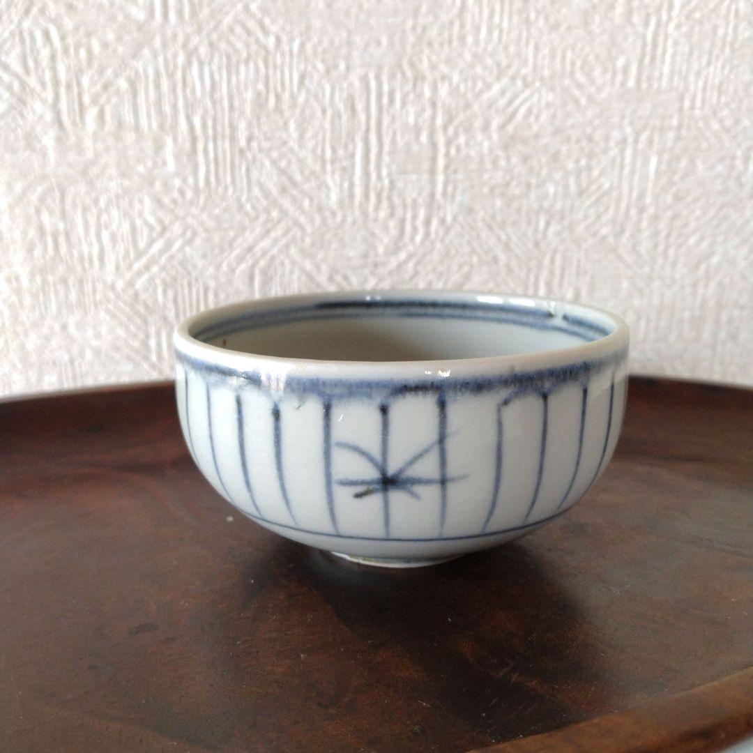 古伊万里染付薄羽蜉蝣文りん茶碗江戸幕末蕎麦猪口