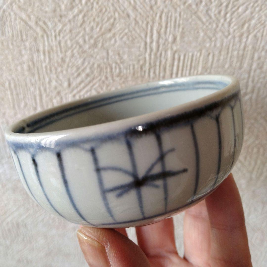 古伊万里染付薄羽蜉蝣文りん茶碗江戸幕末蕎麦猪口