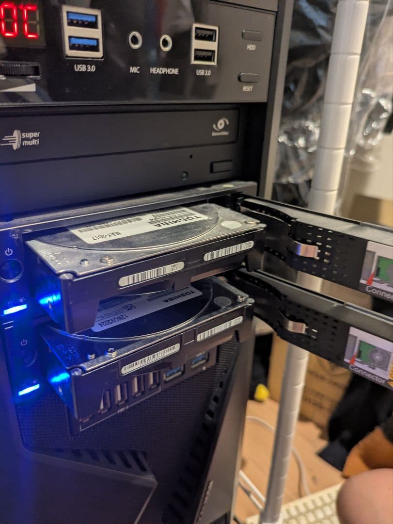 自作PC Core i5 7600T DDR4 64GB HDD交換ベイ