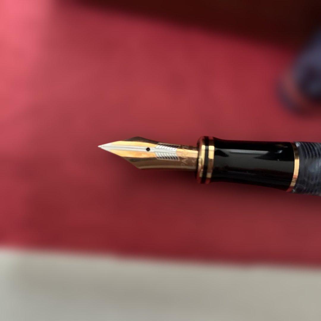 PARKERパーカーデュオフォールドセンテニアルペン先 14K マーブルブルー