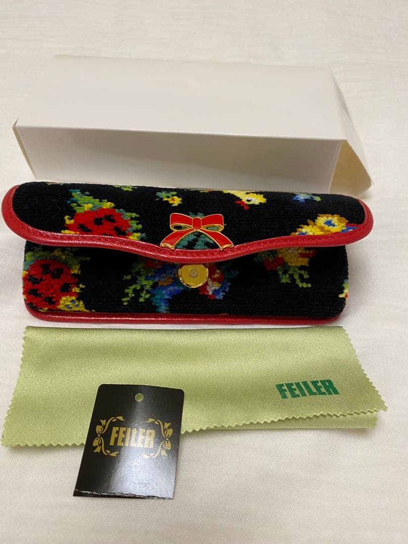 新品未使用 FEILER フェイラー ハイジ メガネケース リボン 箱・クロス付