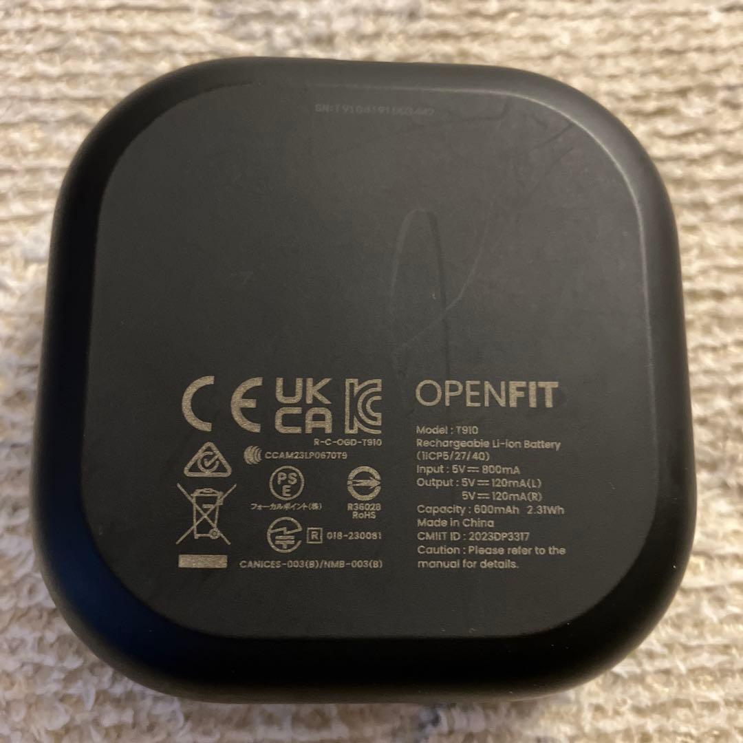 SHOKZ OPENFIT ワイヤレスイヤホン ブラック　その2