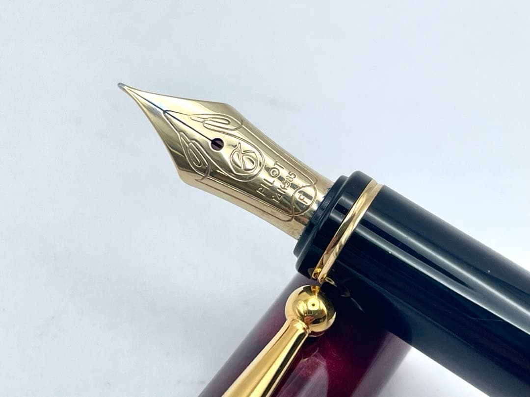 【S】初期型 パイロット グランセ ルビーレッドマーブル 万年筆 ペン先14K