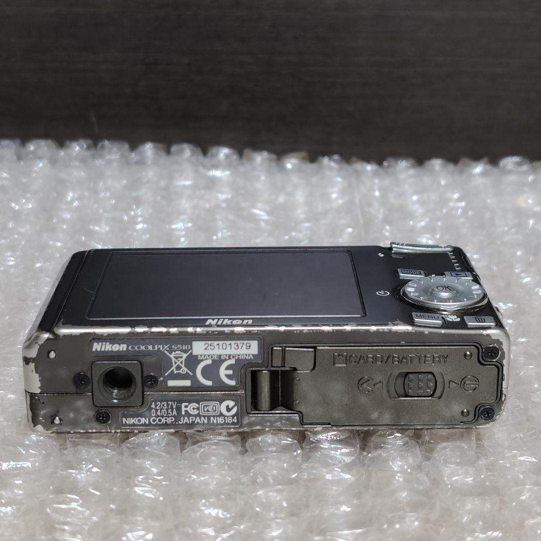 【動作確認済 程度良好】ニコン クールピクス S510 オールドコンデジ 黒系