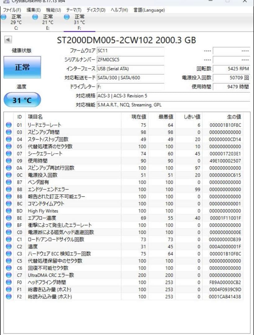 2TB BUFFALO HD-NRLD2.0U3-BA 外付けHDD