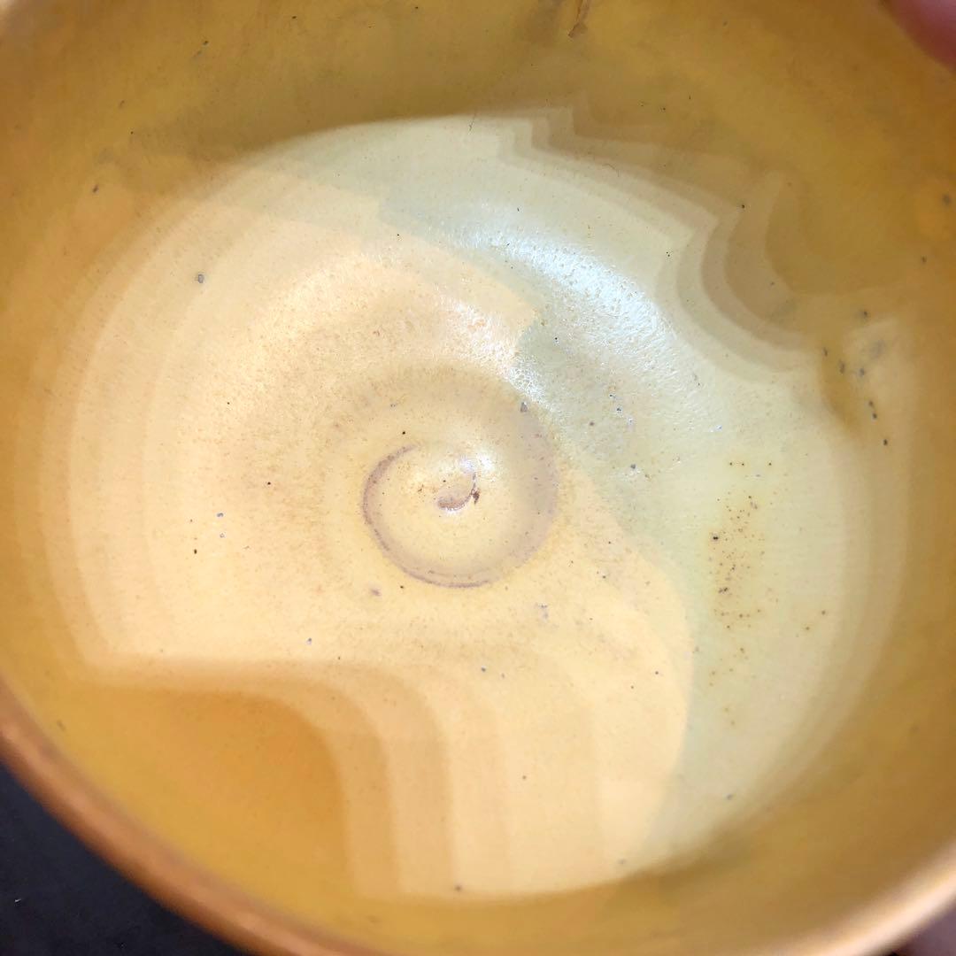 〈未使用〉淡い黄色がかわいい　青嵐窯造　とじめ　抹茶碗　茶道具 茶道 茶碗　茶器