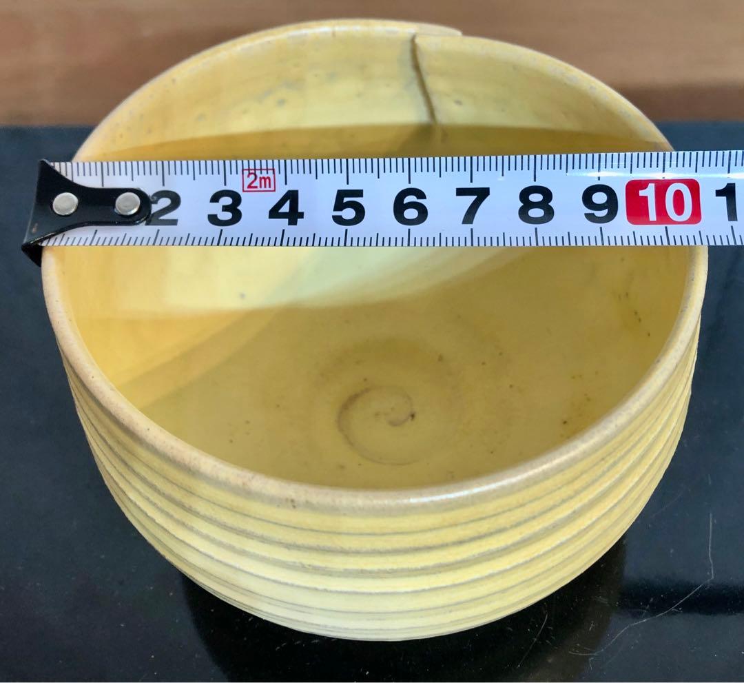 〈未使用〉淡い黄色がかわいい　青嵐窯造　とじめ　抹茶碗　茶道具 茶道 茶碗　茶器