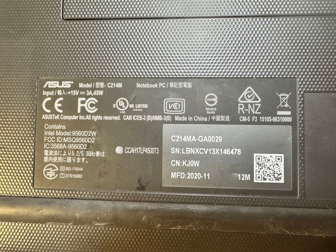 Chromebook本体 ASUS Chromebook C214MA-GA0029