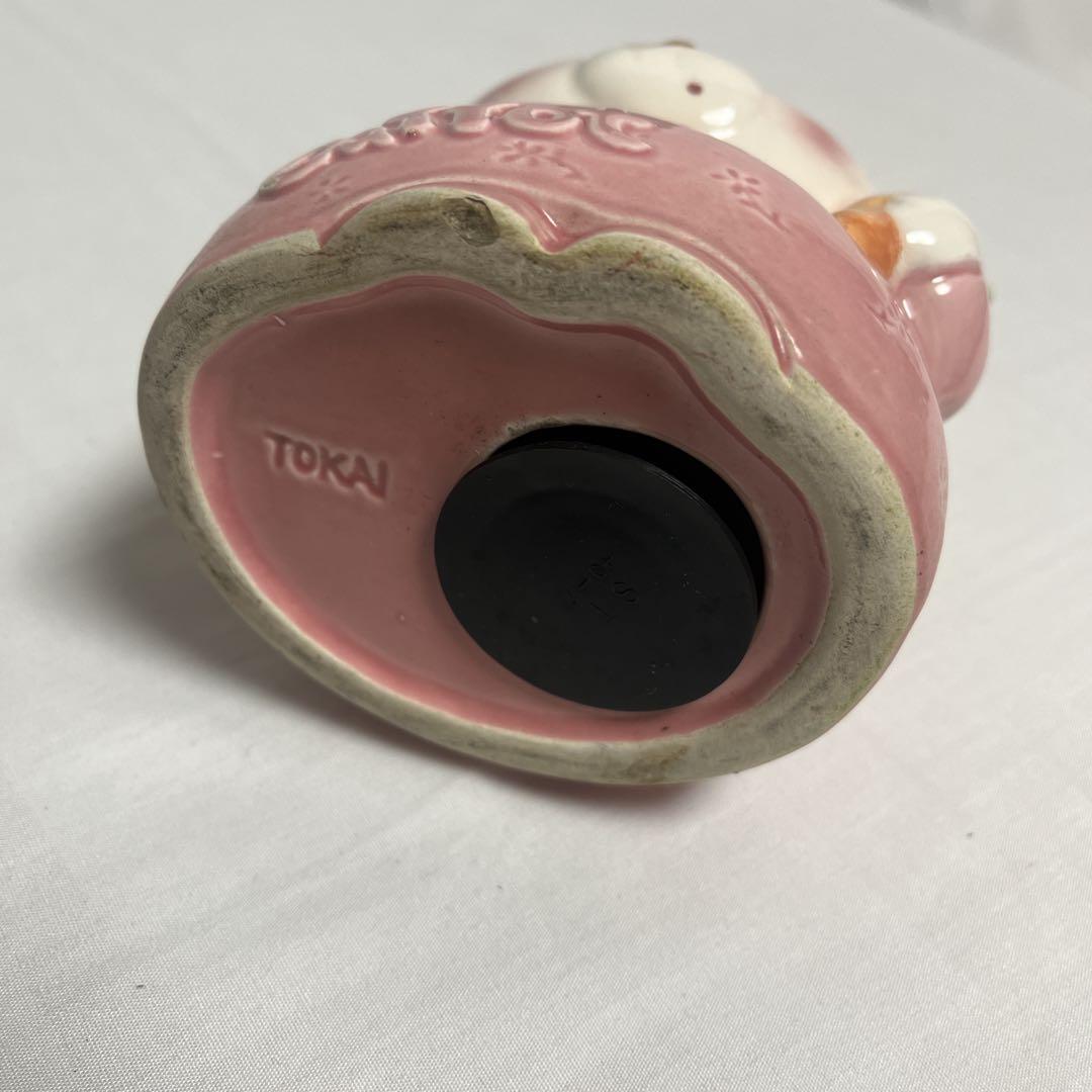 【希少】昭和レトロ　白うさぎのキャロットおばあちゃん　陶器　貯金箱　TOKAI